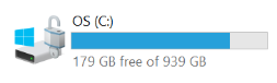 Showing what an encrypted hard drive looks like in file explorer (lock icon is present)