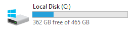 Showing what an unencrypted hard drive looks like in file explorer (no lock icon)